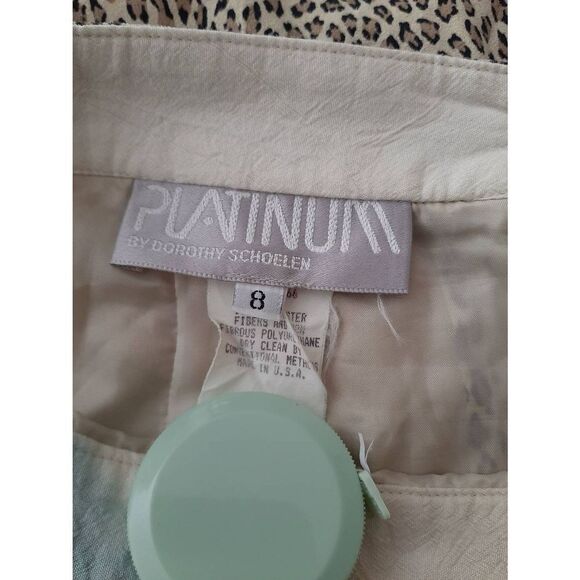 Sz 8 Vintage Platinum Dorothy Schoelen Cheetah Leopard Animal Print Mini Skirt - Picture 7 of 8